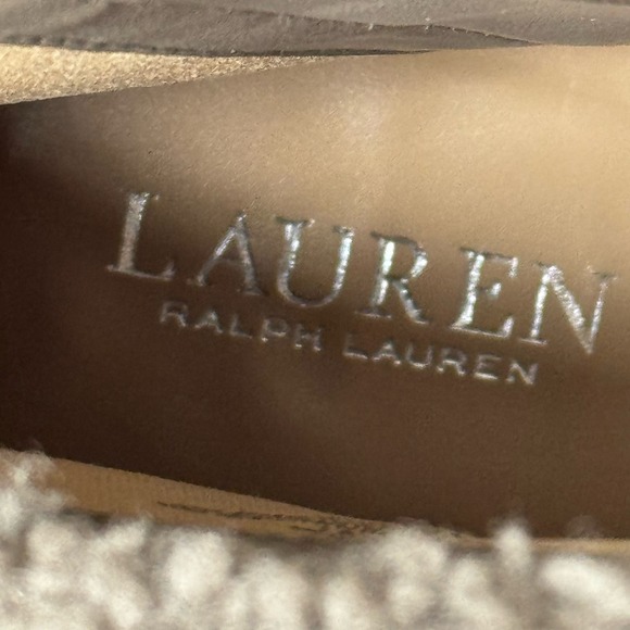 Lauren Ralph Lauren Brown Steph Shearling-Cuff Wedge Booties NEW Size 10 - Picture 10 of 12